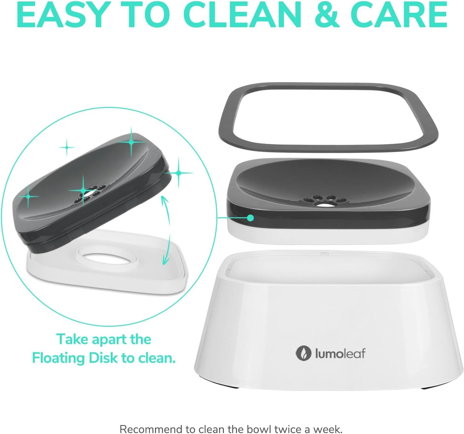 Dog Water Bowl, Dog Bowl No-Spill Pet Water Bowl 35Oz, Slow Water Feeder Dog Bowl, Vehicle Carried Dog Water Bowl for Dogs/Cats/Pets