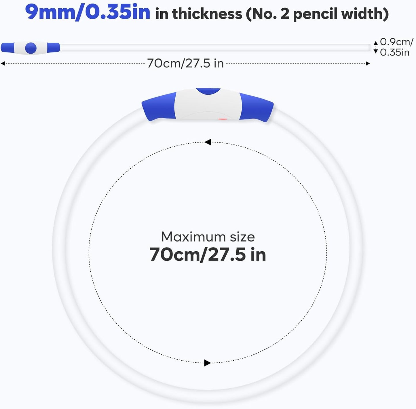 LED Dog Collar Waterproof Rechargeable - Bright TPU Light up Pet Collars, Reflective Adjustable Dog Glow Collar, Dog Safety Collar Light for Small Medium Large Dogs Night Walking&Camping