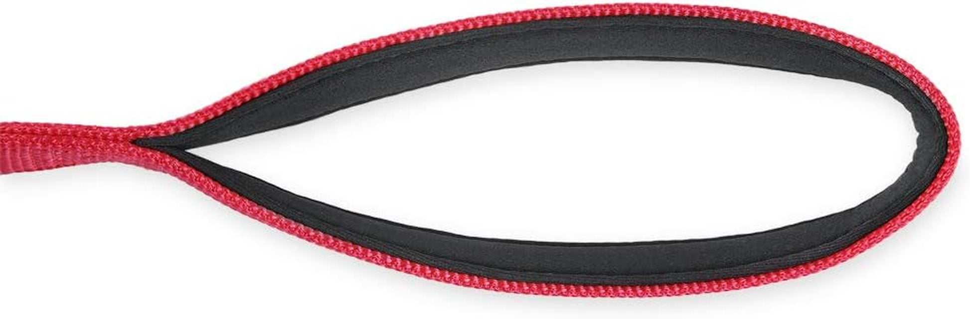 Traffic Nylon 18 Inches Short Leash with Soft Neoprene Padded Handle for Giant Large Medium Boy and Girl Dogs - Professional Training, Daily Use Walking. (Red)