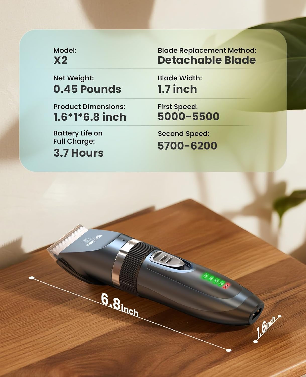 Cat Clippers for Matted Hair, Quiet Cat Shaver for Long Hair, Cordless Cat Hair Trimmer for Grooming, 2 Speed Pet Shaver Cat Grooming Kit for Cats Small Dogs Animals (Blue)