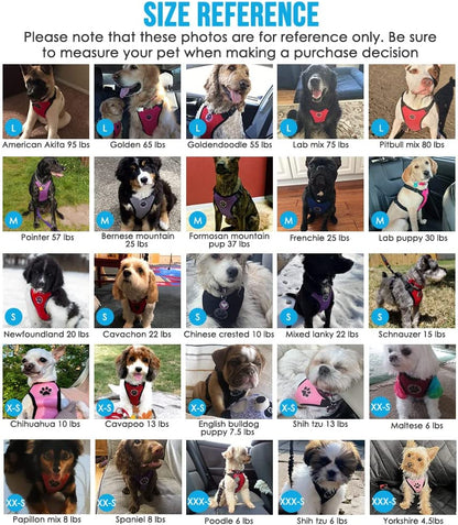 Dog Safety Vest Harness with Seatbelt, Dog Car Harness Seat Belt Adjustable Pet Harnesses Double Breathable Mesh Fabric with Car Vehicle Connector Strap for Dog