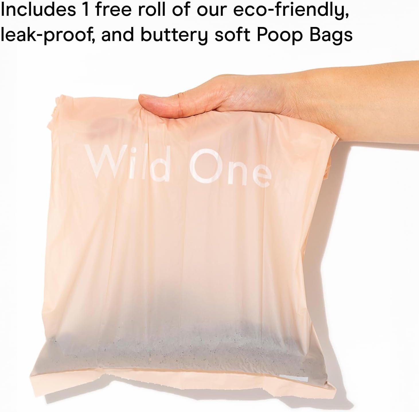 Poop Bag Holder and Dispenser for Dogs with Leash Attachment, Leak Proof, Easy Twist Top for Refills, Includes 1 Roll, Black