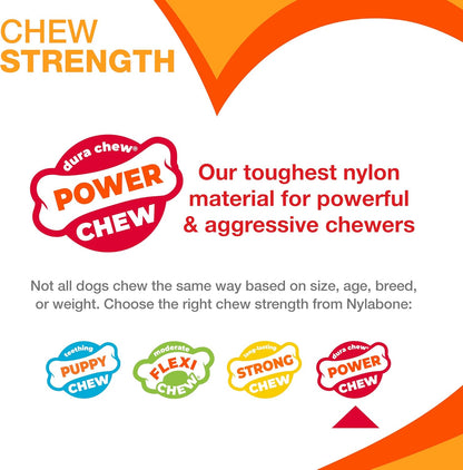 Double Action Power Chew Durable Dog Toy Bacon X-Large/Souper (1 Count)