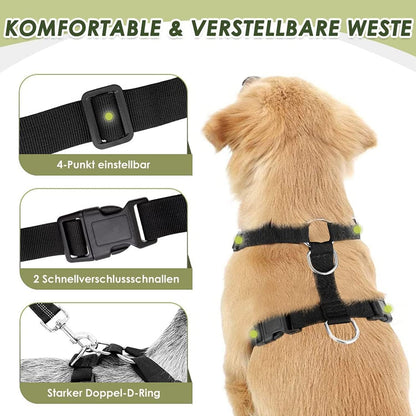 Dog Safety Vest Harness with Seatbelt, Dog Car Harness Seat Belt Adjustable Pet Harnesses Double Breathable Mesh Fabric with Car Vehicle Connector Strap for Dog