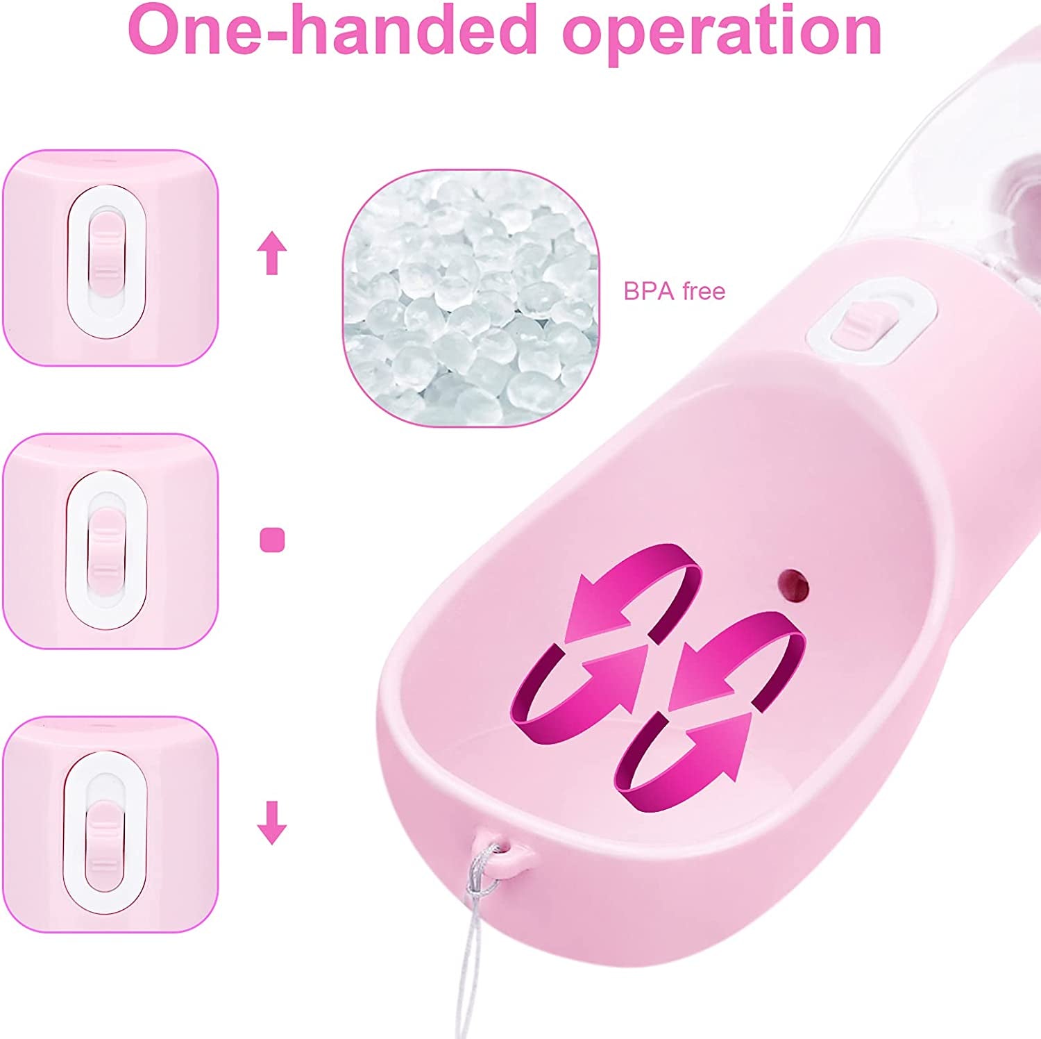 Dog Water Bottle Portable Pet Water Bottle Leak Proof Dog Water Dispenser and Food, Lightweight Dog Travel Water Bottle Bowl for Walking and Trave