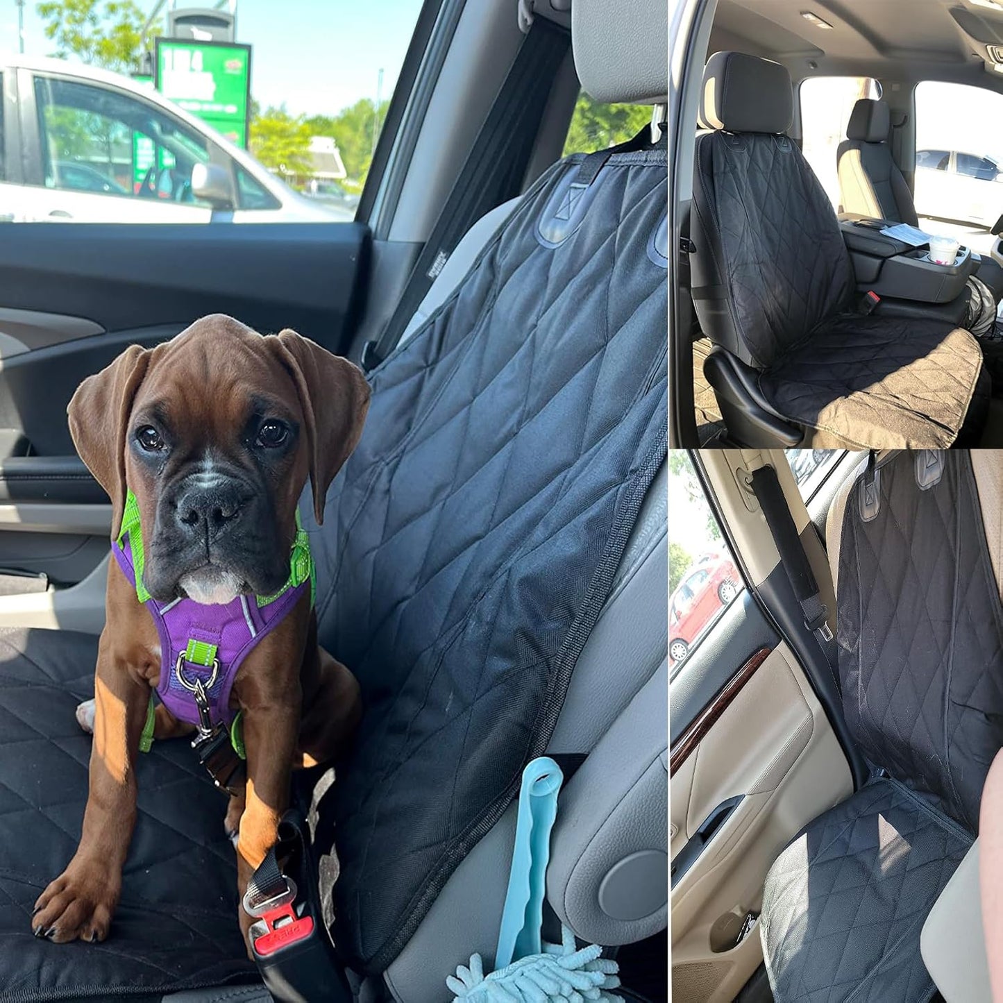 Dog Seat Cover Cars Trucks Suvs, Thick 600D Heavy Duty Pets Car Seat Cover, Waterproof & Wear-Resistant Durable Nonslip Backing & Hammock Convertible