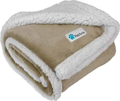 Dog Blanket, Sherpa Dog Blanket | Plush, Reversible, Warm Pet Blanket for Dog Bed, Couch, Sofa, Car