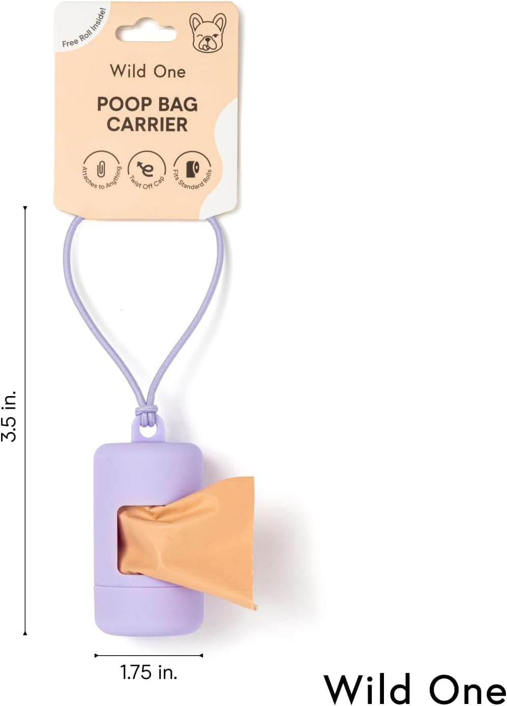 Poop Bag Holder and Dispenser for Dogs with Leash Attachment, Leak Proof, Easy Twist Top for Refills, Includes 1 Roll, Black