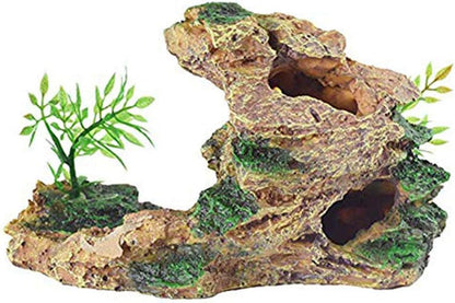 Reptile Small Hide, Turtles Hide Cage, Artificial Plant Rock, Humidified Habitat Decoration